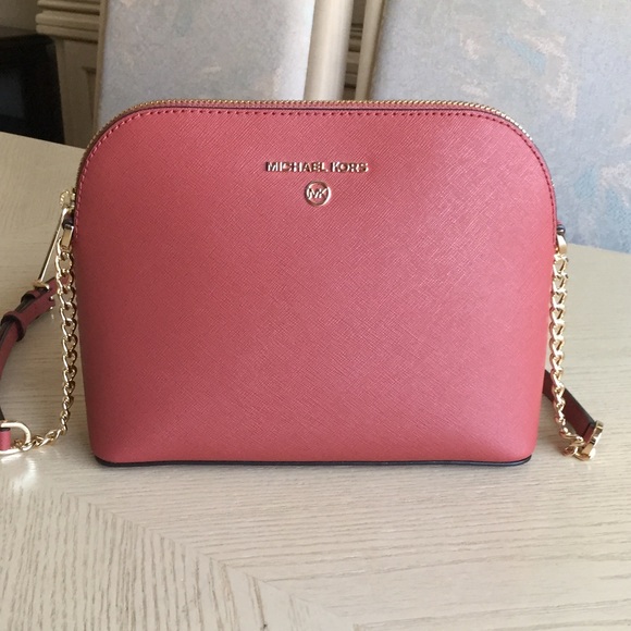 Michael Kors Handbags - Michael Kors Cindy Terracotta Dome Crossbody Bag